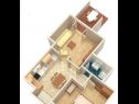 Apartamenty i pokoje Cvita - 150 m from pebble beach: SA1(2), A2(2+1), SA3(2), A4(4) Bol - Wyspa Brac  - Apartament - A2(2+1): plan pomieszczeń