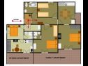 Apartamenty Naki - terrace & free parking: Studio(2+1), A2(6+1) Slatine - Wyspa Ciovo  - Studio apartament - Studio(2+1): plan pomieszczeń