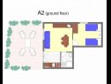 Apartamenty Stivy - 30m from beach: A2 prizemlje(2+2) , A3 1.kat(2+2), A4 1.kat(2+2), A5 2.kat(2+2), A6 2.kat(2+2) Razanj - Riwiera Sibenik  - Apartament - A2 prizemlje(2+2) : plan pomieszczeń