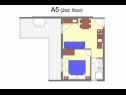 Apartamenty Stivy - 30m from beach: A2 prizemlje(2+2) , A3 1.kat(2+2), A4 1.kat(2+2), A5 2.kat(2+2), A6 2.kat(2+2) Razanj - Riwiera Sibenik  - Apartament - A5 2.kat(2+2): plan pomieszczeń