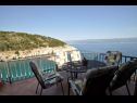 Dom wakacyjny Bernardica - on cliffs above sea: H(6+2) Vrbnik - Wyspa Krk  - Chorwacja  - widok z tarase (dom i otoczenie)