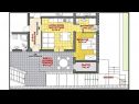 Apartamenty Tih - 20 m from sea: A1 Ruzmarin(2+2), A2 Maslina(2+2) Sevid - Riwiera Trogir  - Apartament - A2 Maslina(2+2): plan pomieszczeń