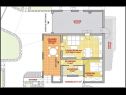 Apartamenty Tih - 20 m from sea: A1 Ruzmarin(2+2), A2 Maslina(2+2) Sevid - Riwiera Trogir  - Apartament - A1 Ruzmarin(2+2): plan pomieszczeń